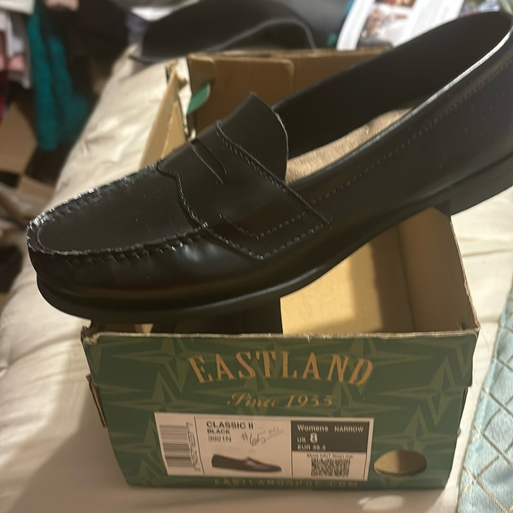 New Black Eastland Penny Loafers